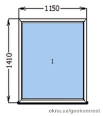 Глухое пластиковое окно 1150х1410 от 